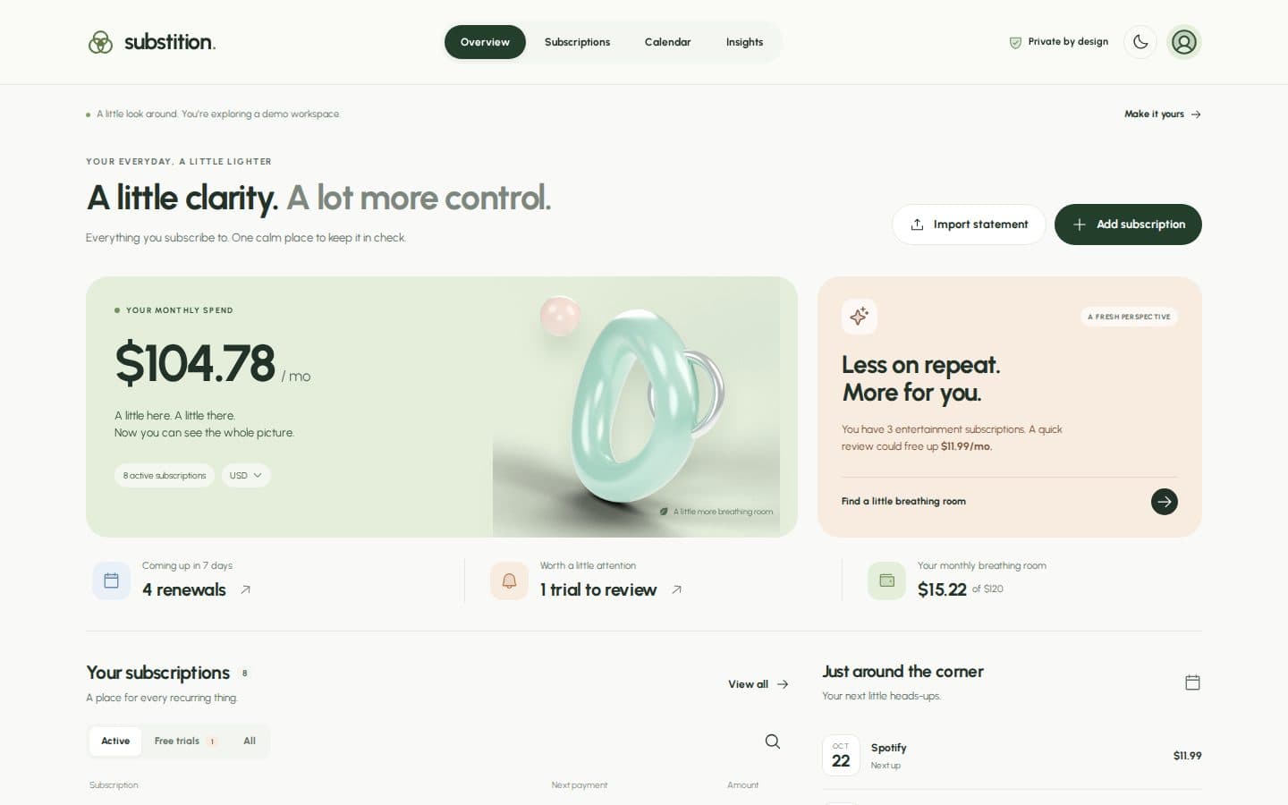 Substition public website captured at a desktop viewport